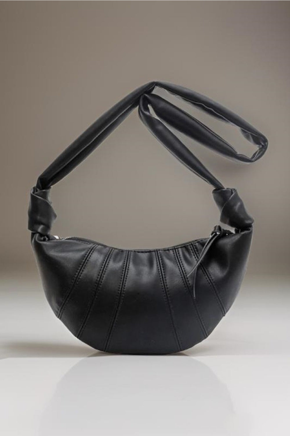 Zenana Vegan Leather Croissant Crossbody Bag Black One Size