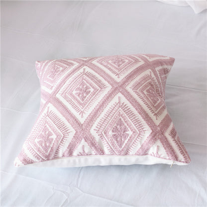 Geometric cotton embroidered pillowcase Eyelash