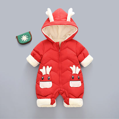 Baby winter romper Red