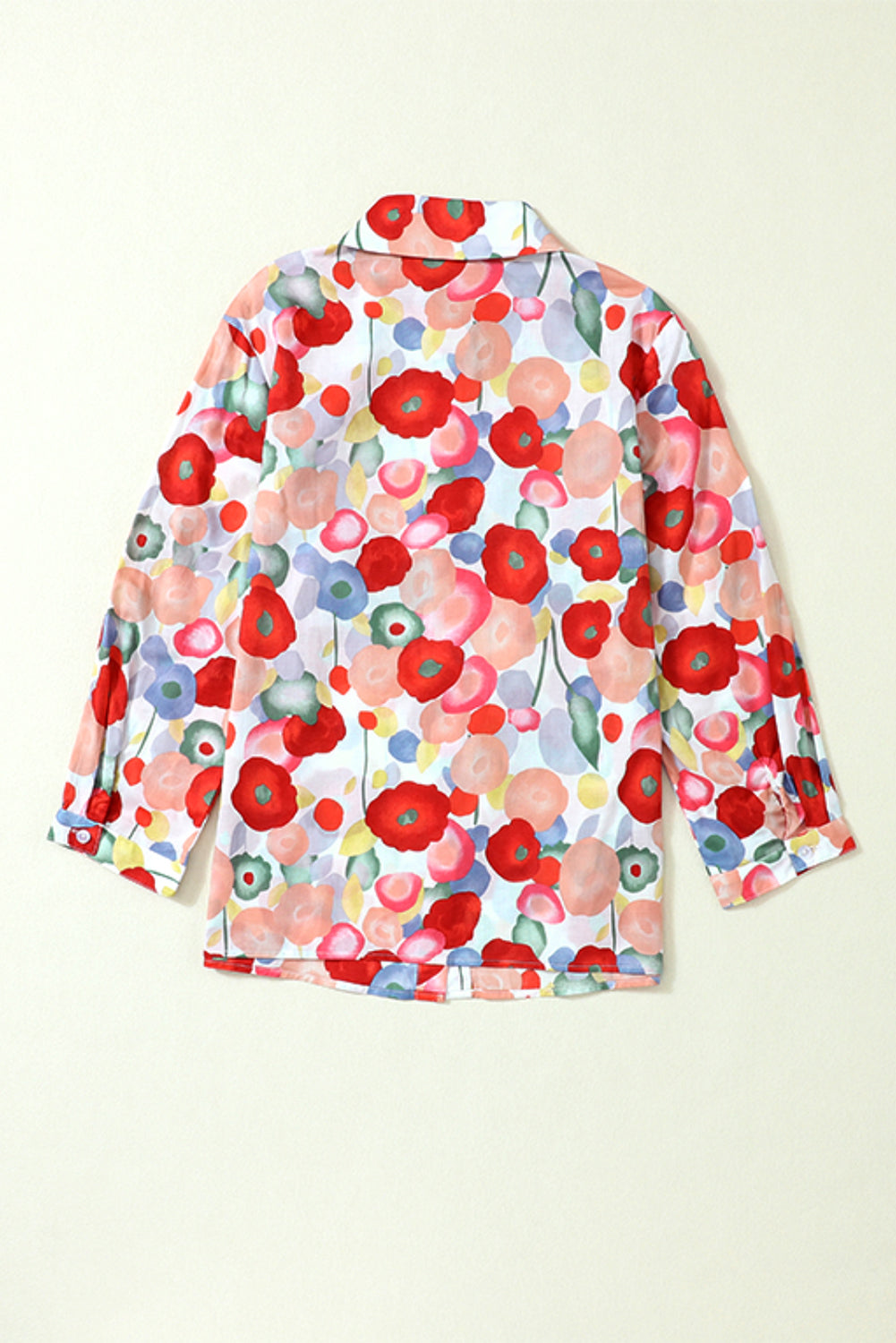 Floral Collared Neck Button Down Shirt