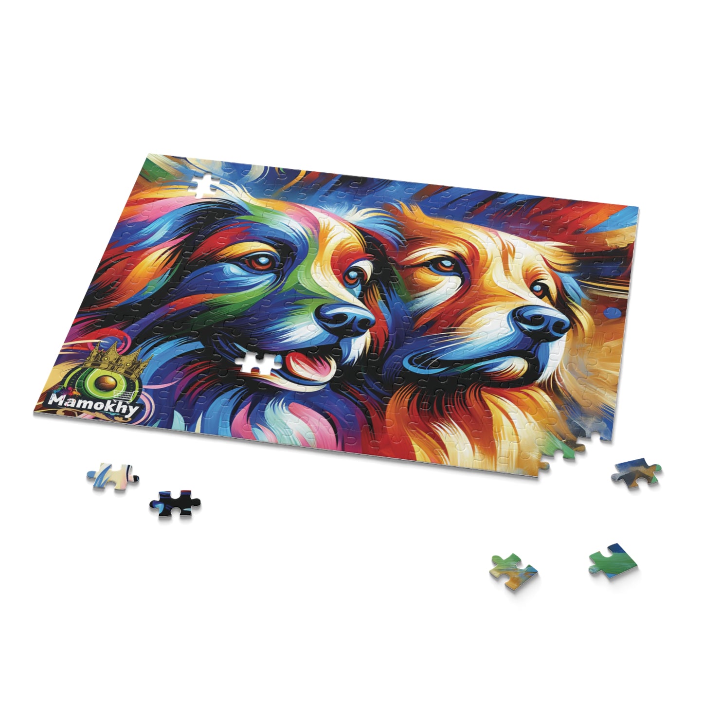 Puzzle Set - Paws & Puzzles: Dual Dog Delight - Custom 120, 252, 500-Piece Puzzles