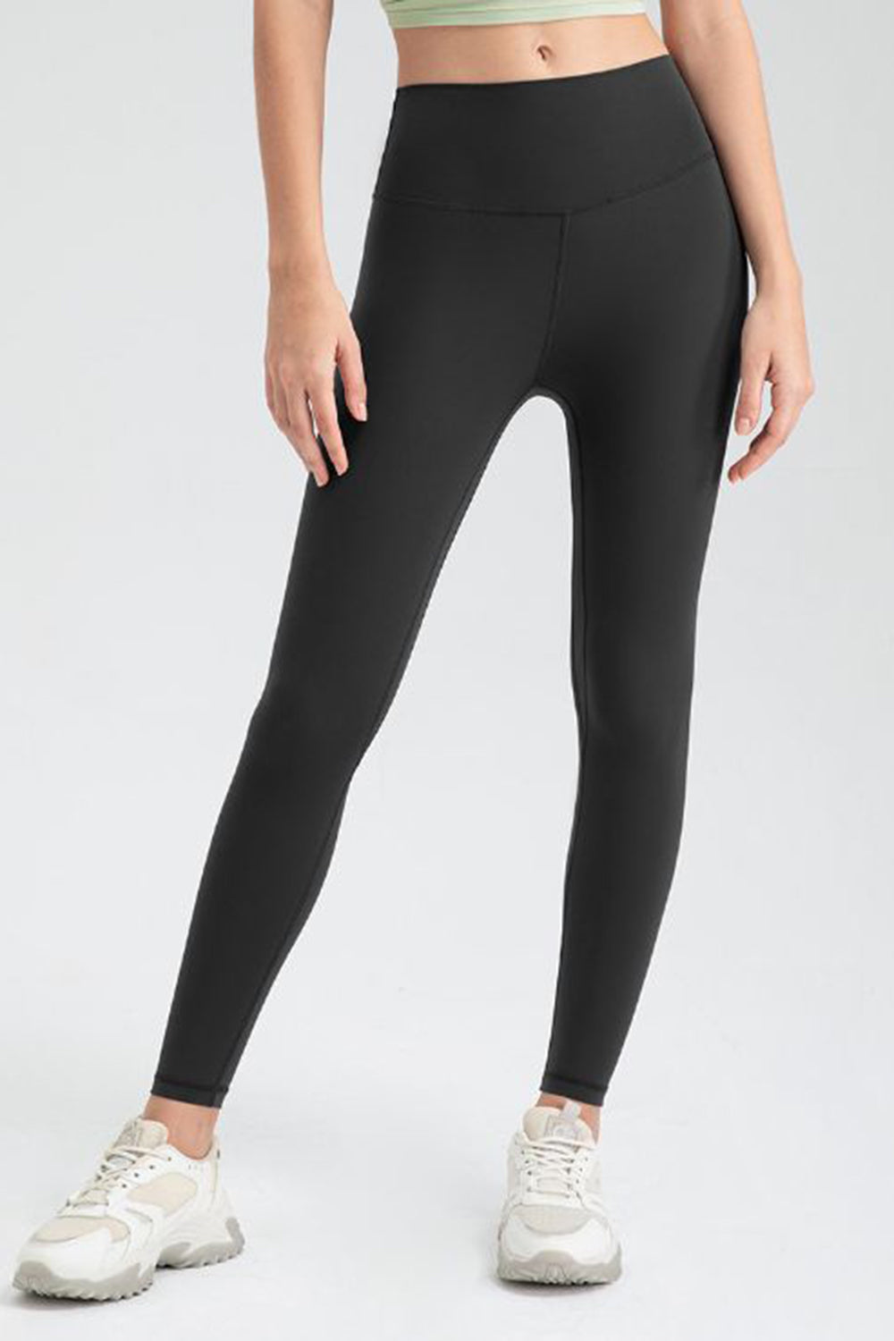 Wide Waistband Slim Fit Active Leggings Black