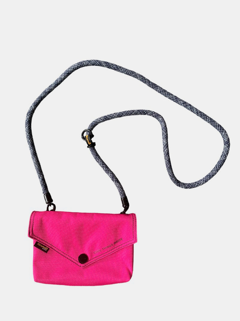 Himawari Solid Color Envelope Shape Crossbody Bag with Removable Strap Hot Pink One Size