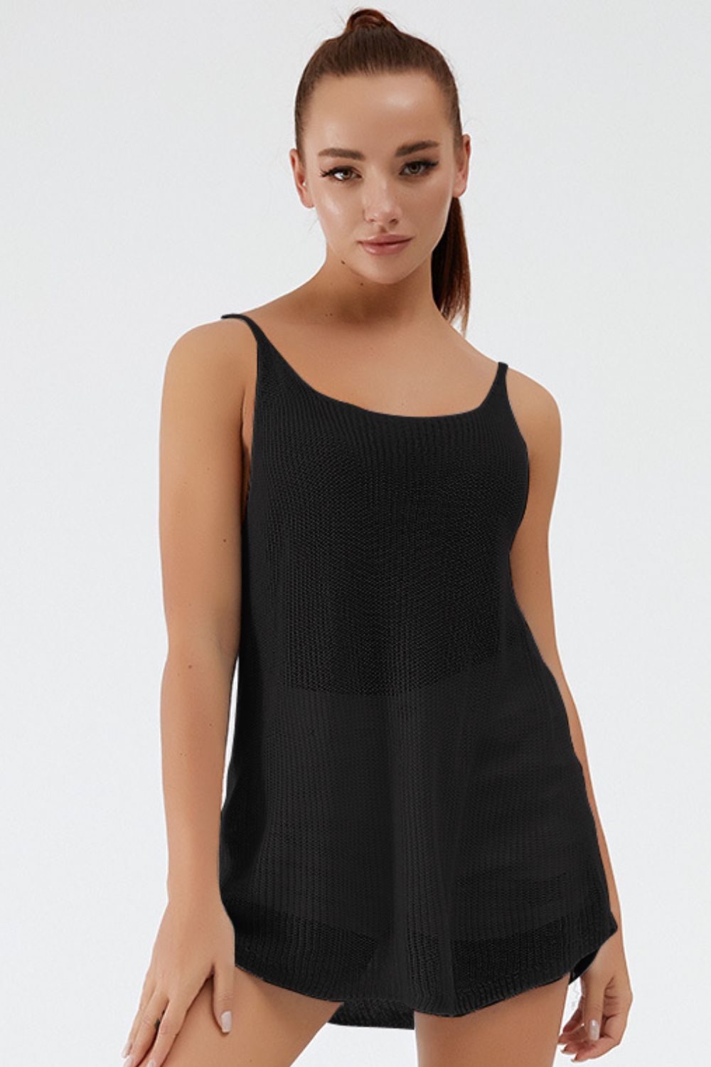 Scoop Neck Spaghetti Strap Knit Cami