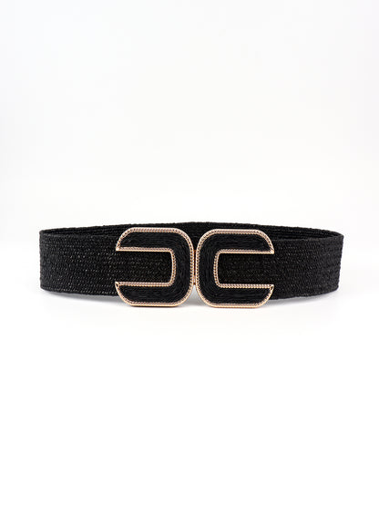 Wide Braid Belt Black One Size