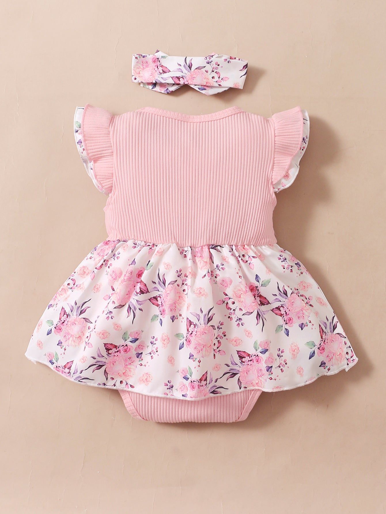 Ins Infant Sleeveless Flower Print Triangle Rompers