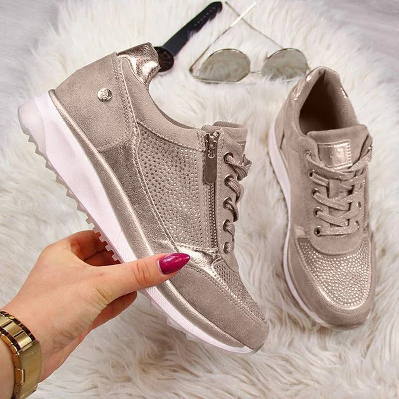 Women's Thick-Soled Dad Shoes | Casual Solid Color Sponge Cake Heel Sneakers