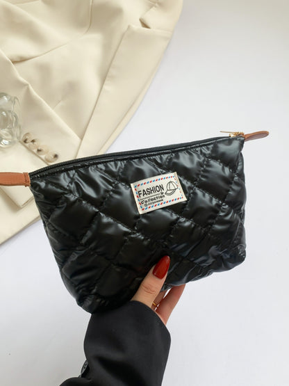 Solid Quilted Clutch with Zipper