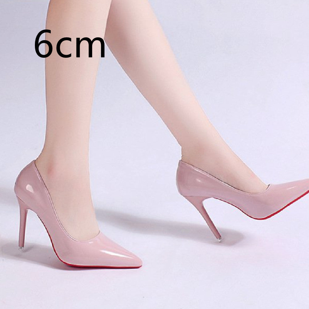 Pumps Women's Stiletto Heel Pointed Toe Sexy High Heels Shallow Mouth Super High Heel Solid Color Pink 6cm