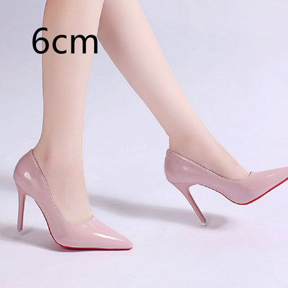 Pumps Women's Stiletto Heel Pointed Toe Sexy High Heels Shallow Mouth Super High Heel Solid Color Pink 6cm