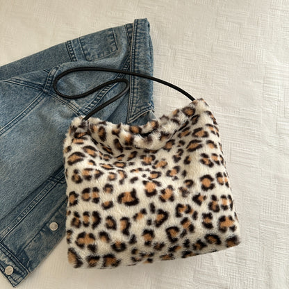 Leopard Furry Shoulder Bag