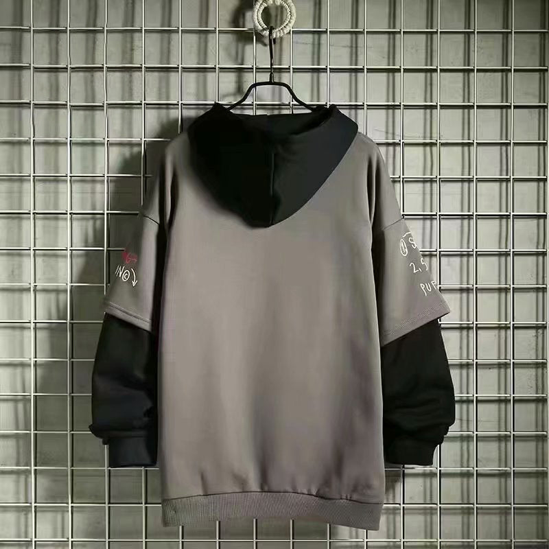 Men's Loose Trend Fake Two Piece Fleece Sweater