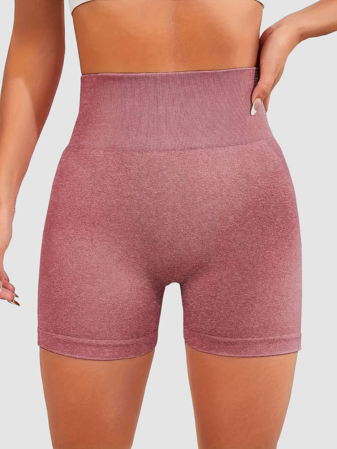 High Waist Active Shorts Dusty Pink