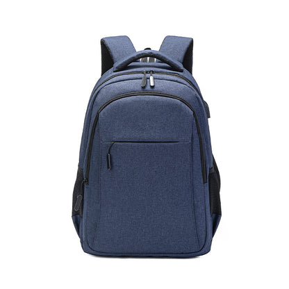 Backpack Men's Large Capacity Travel Leisure Backpack Blue 17 Inches