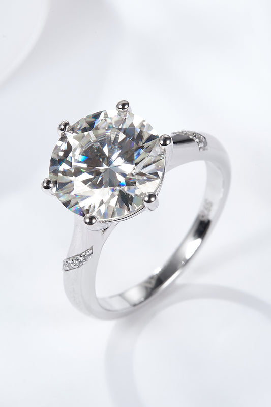 5 Carat Moissanite Solitaire Ring Silver