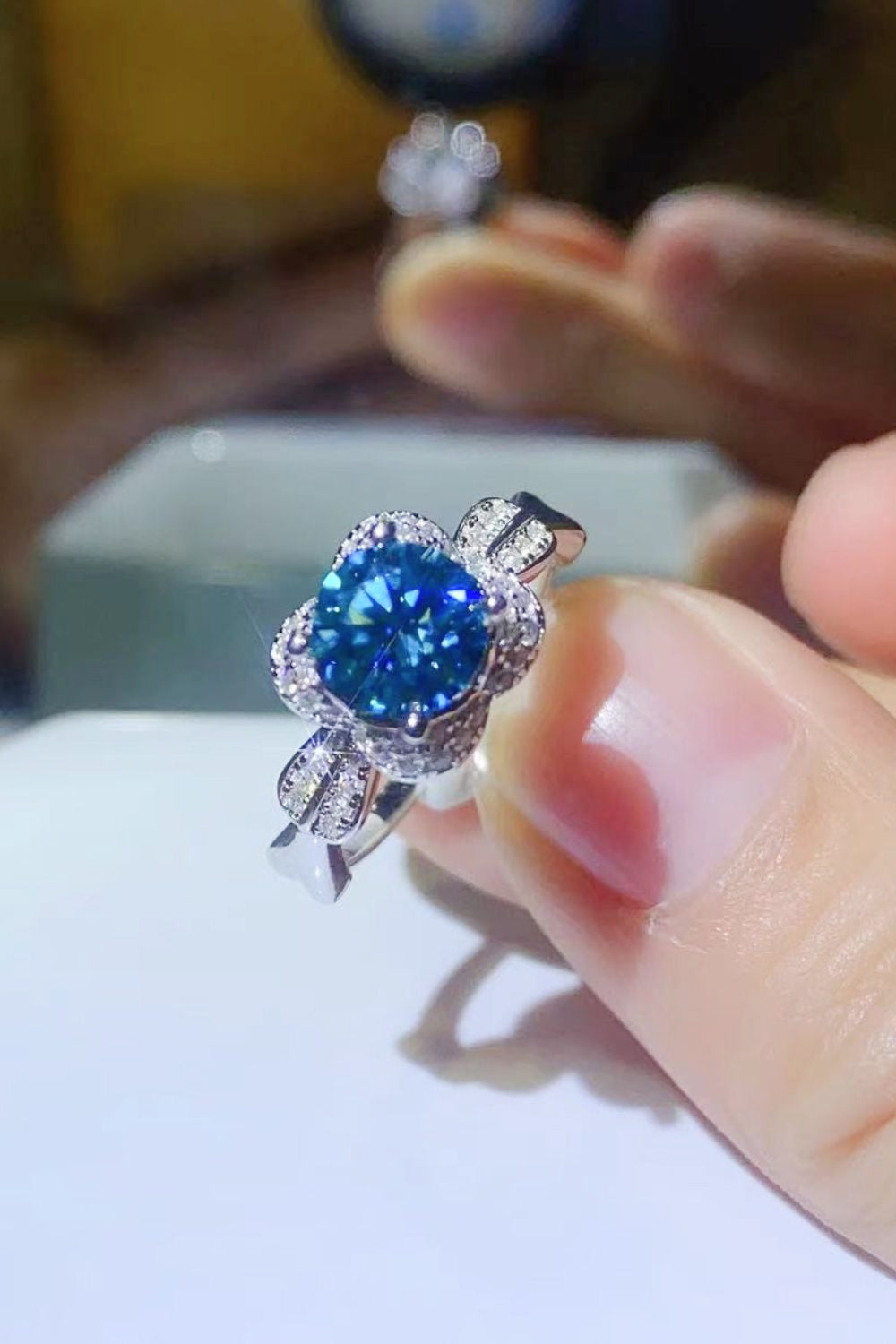 Better Love Next Time 1 Carat Moissanite Ring Sky Blue