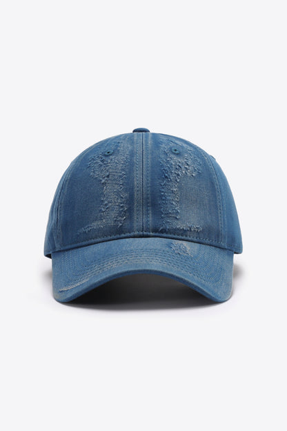 Distressed Adjustable Baseball Cap Navy One Size