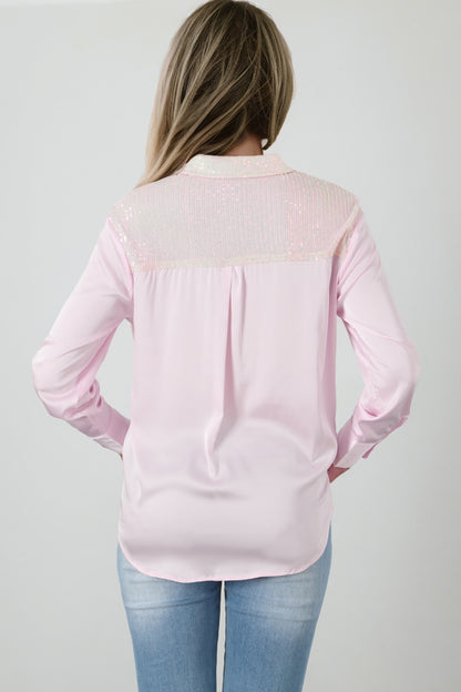 Sequin Long Sleeve Shirt