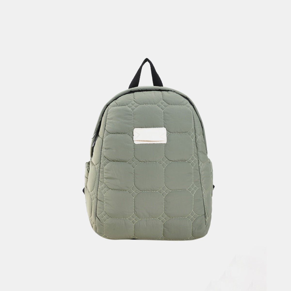 Quilted Polyester Backpack Bag Army Green One Size