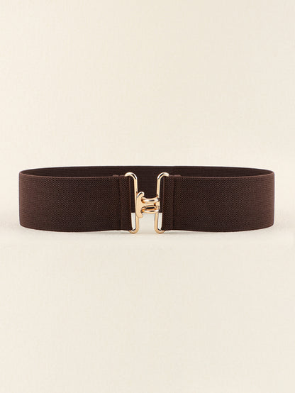 Elastic Wide Belt Chocolate One Size