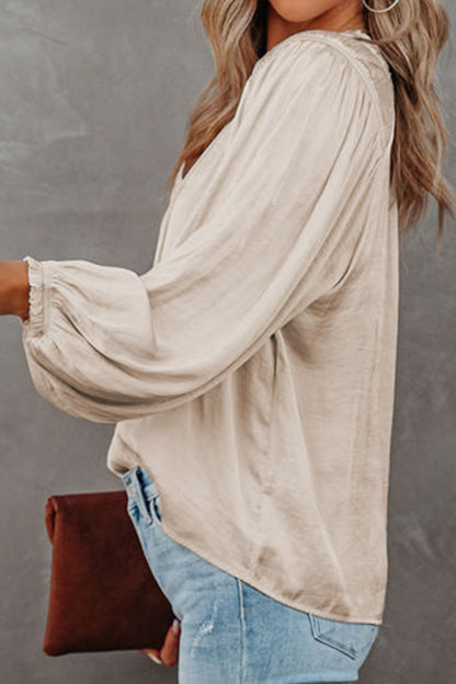 Tie Neck Long Sleeve Blouse