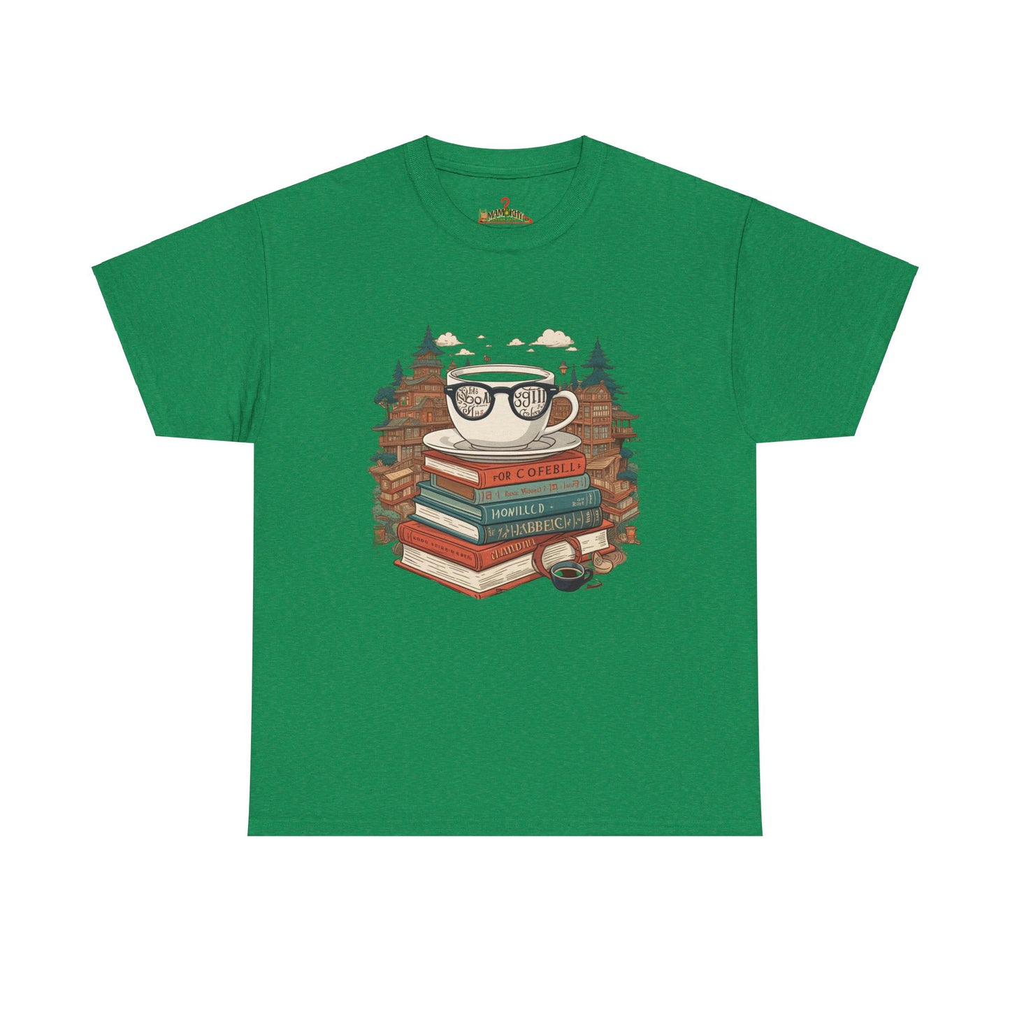 Bibliophile's Bliss Unisex Cotton Tee – Perfect for Book Lovers, Soft and Durable Antique Irish Green