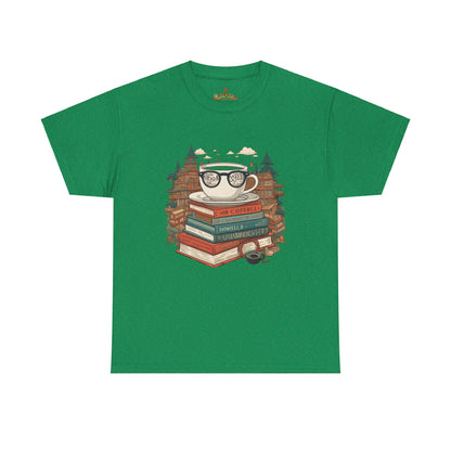 Bibliophile's Bliss Unisex Cotton Tee – Perfect for Book Lovers, Soft and Durable Antique Irish Green