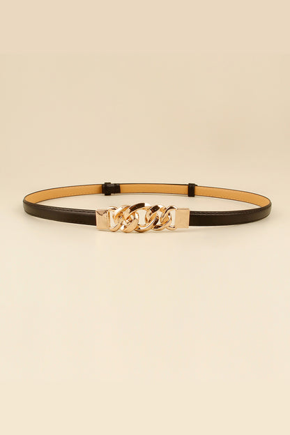 PU Skinny Belt Black One Size