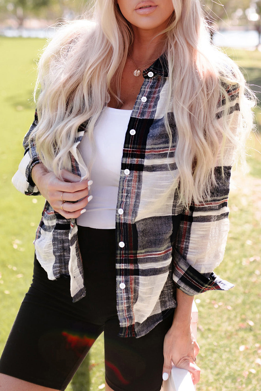 Plaid Button Up Long Sleeve Shirt Plaid