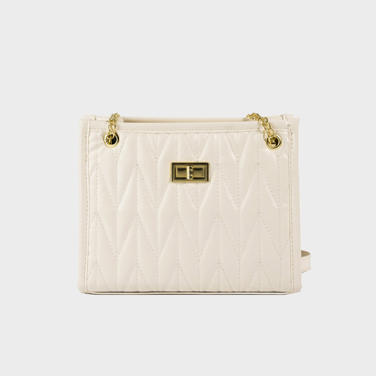 PU Leather Crossbody Bag Ivory One Size