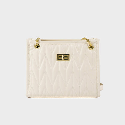 PU Leather Crossbody Bag Ivory One Size