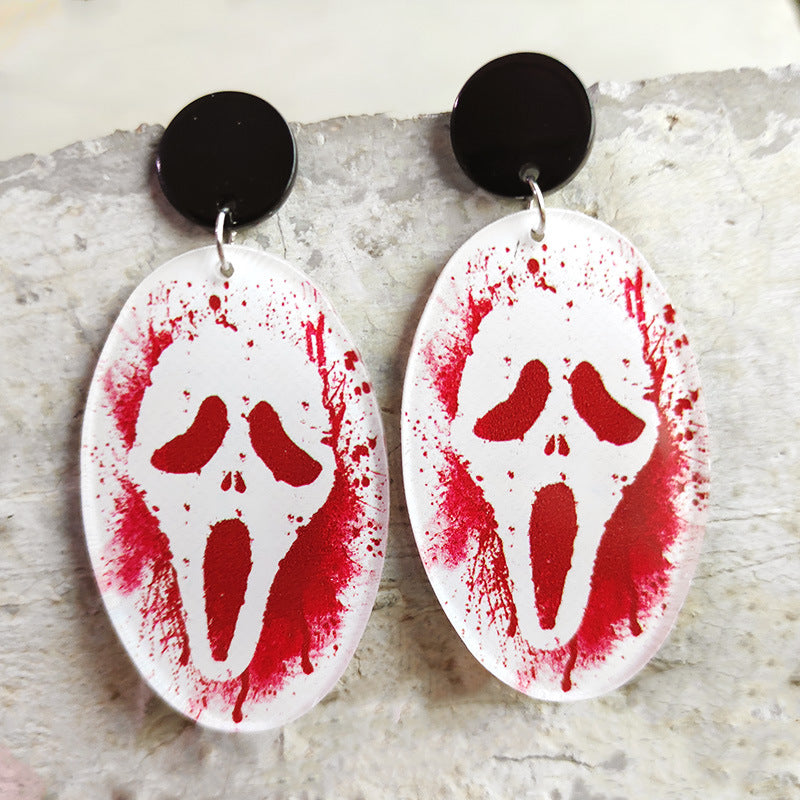 Halloween Theme Dangle Earrings Style C One Size