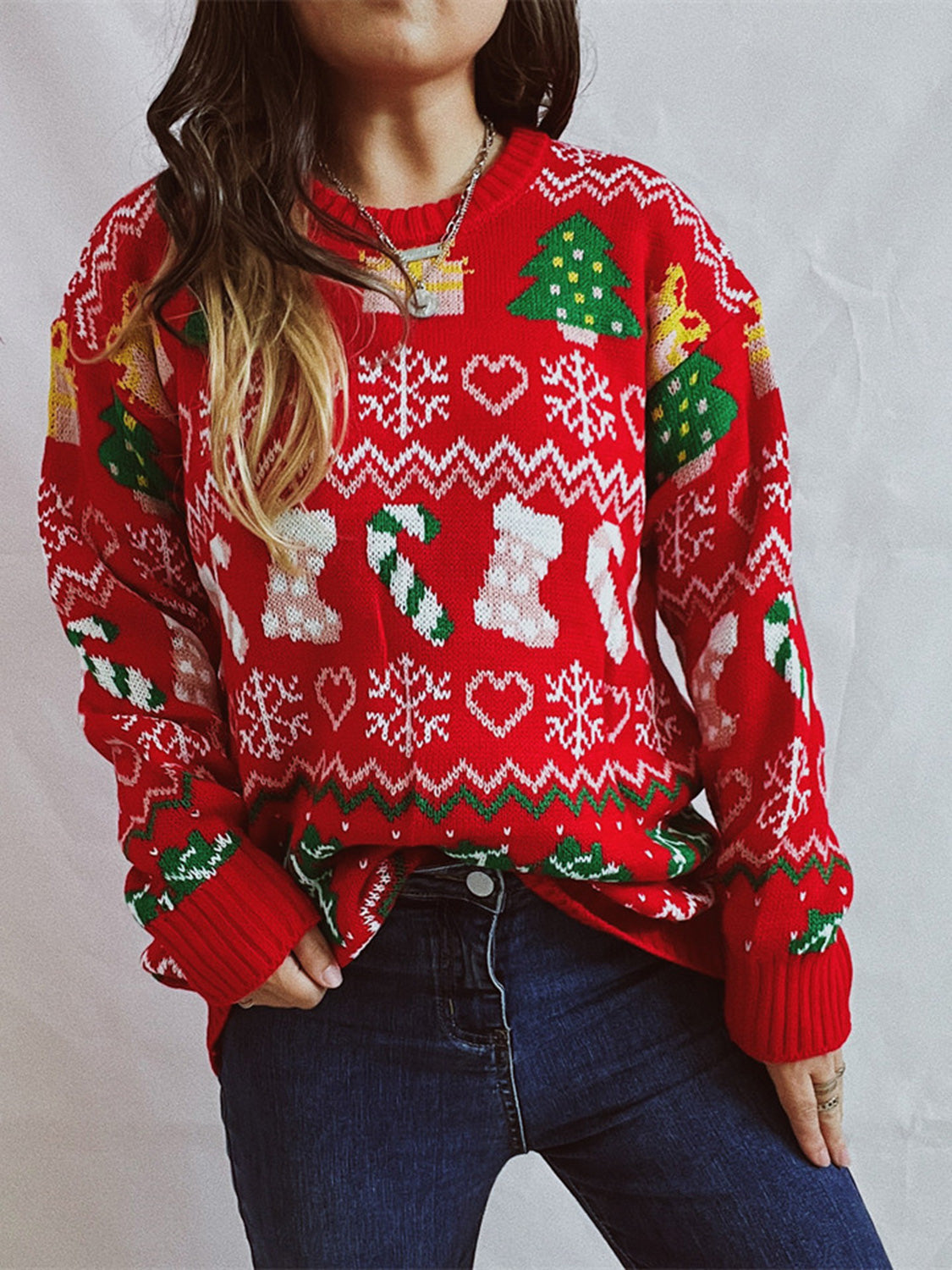 Christmas Element Sweater Red