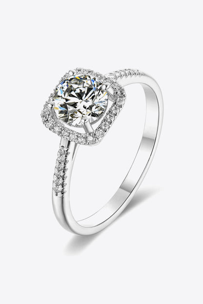 1 Carat Moissanite Zircon Ring Silver