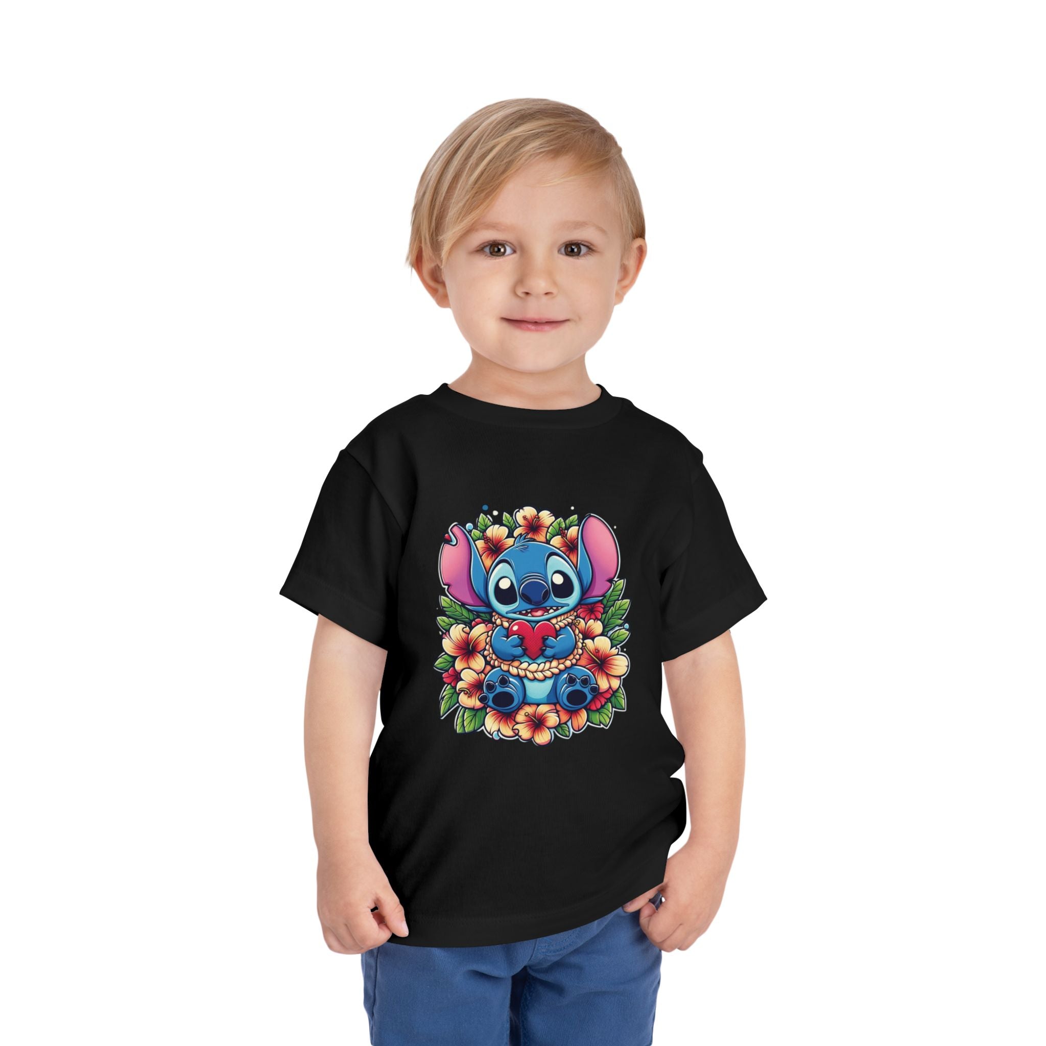 Toddler Tee, Lilo & Stitch Design, Stitch Lei Heart, Kids Shirt, Baby Tshirt, Children Clothing, Disney Gift, Ohana Love, Family Outfit