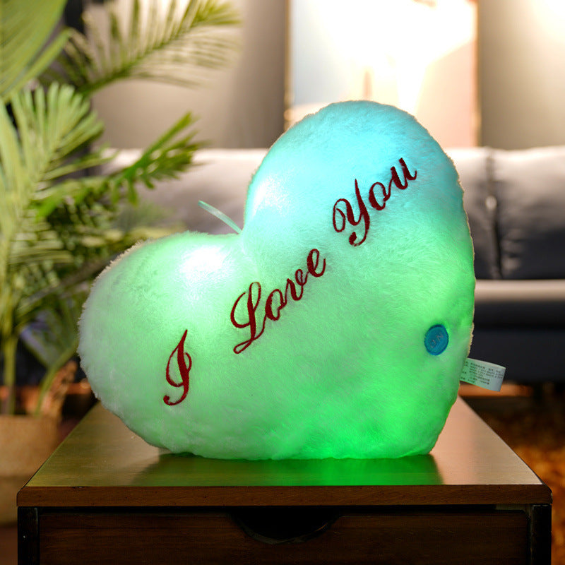 Luminous Pillow Colorful Body Pillow White heart