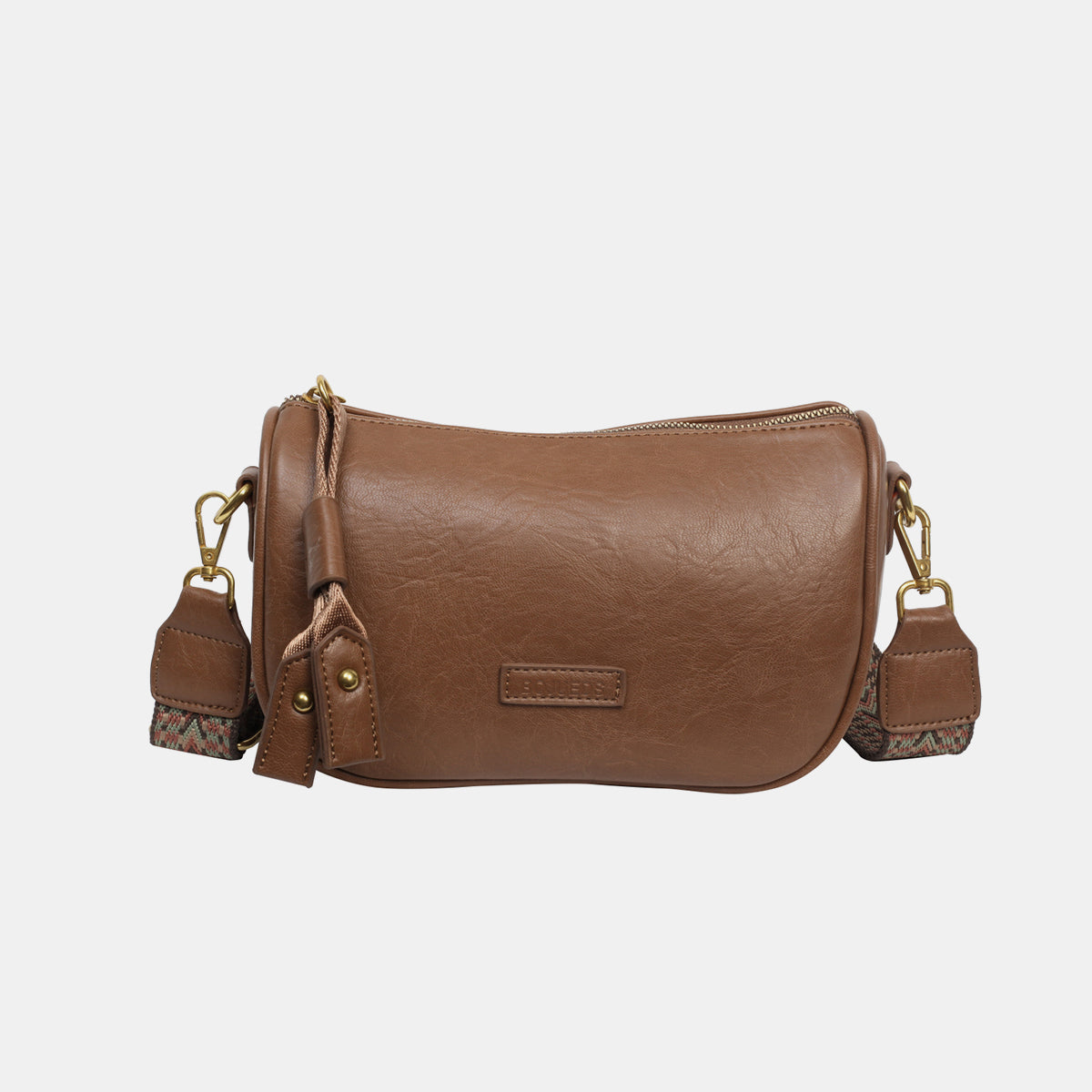 PU Leather Shoulder Bag Camel One Size