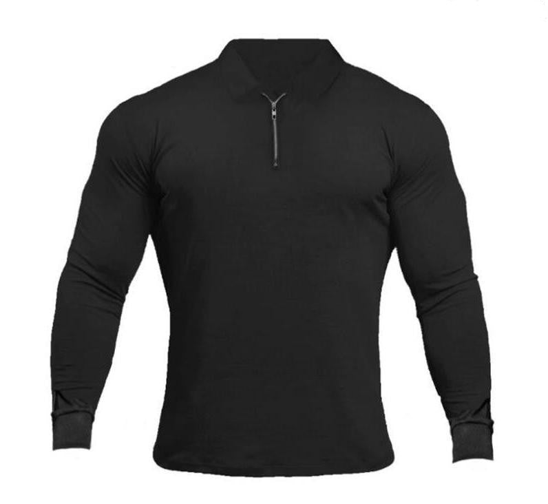 Men's Long Sleeve Slim Fit Polo Shirt