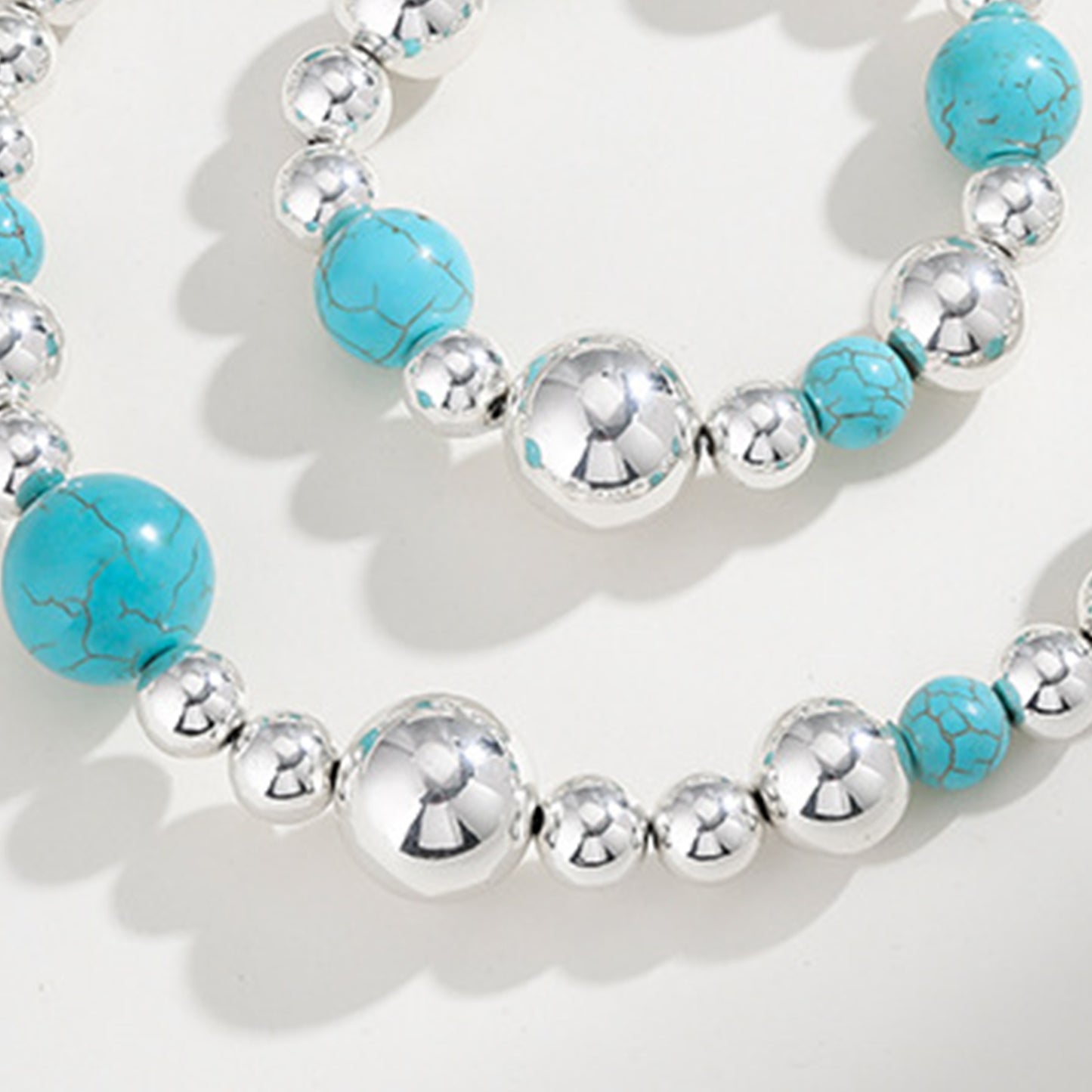 Artificial Turquoise Alloy Beaded Bracelet