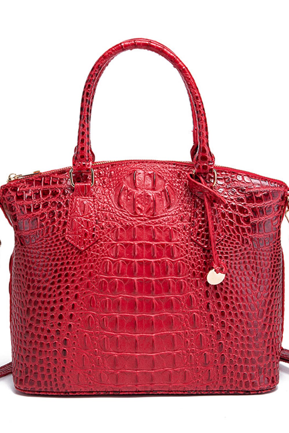 PU Leather Handbag Deep Red One Size