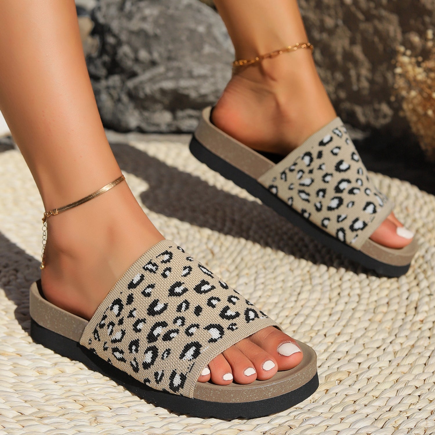 Leopard Open Toe Sandals - Thandynie