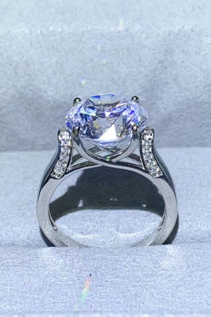 5 Carat Moissanite Platinum-Plated Ring Silver