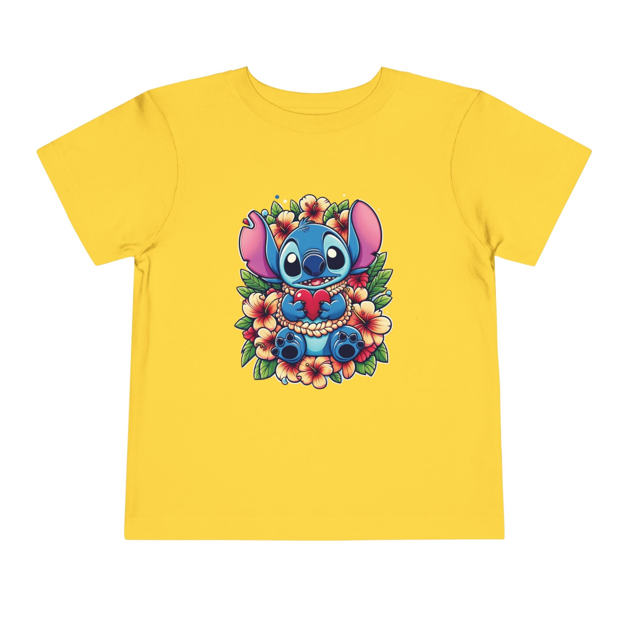 Toddler Tee, Lilo & Stitch Design, Stitch Lei Heart, Kids Shirt, Baby Tshirt, Children Clothing, Disney Gift, Ohana Love, Family Outfit Yellow