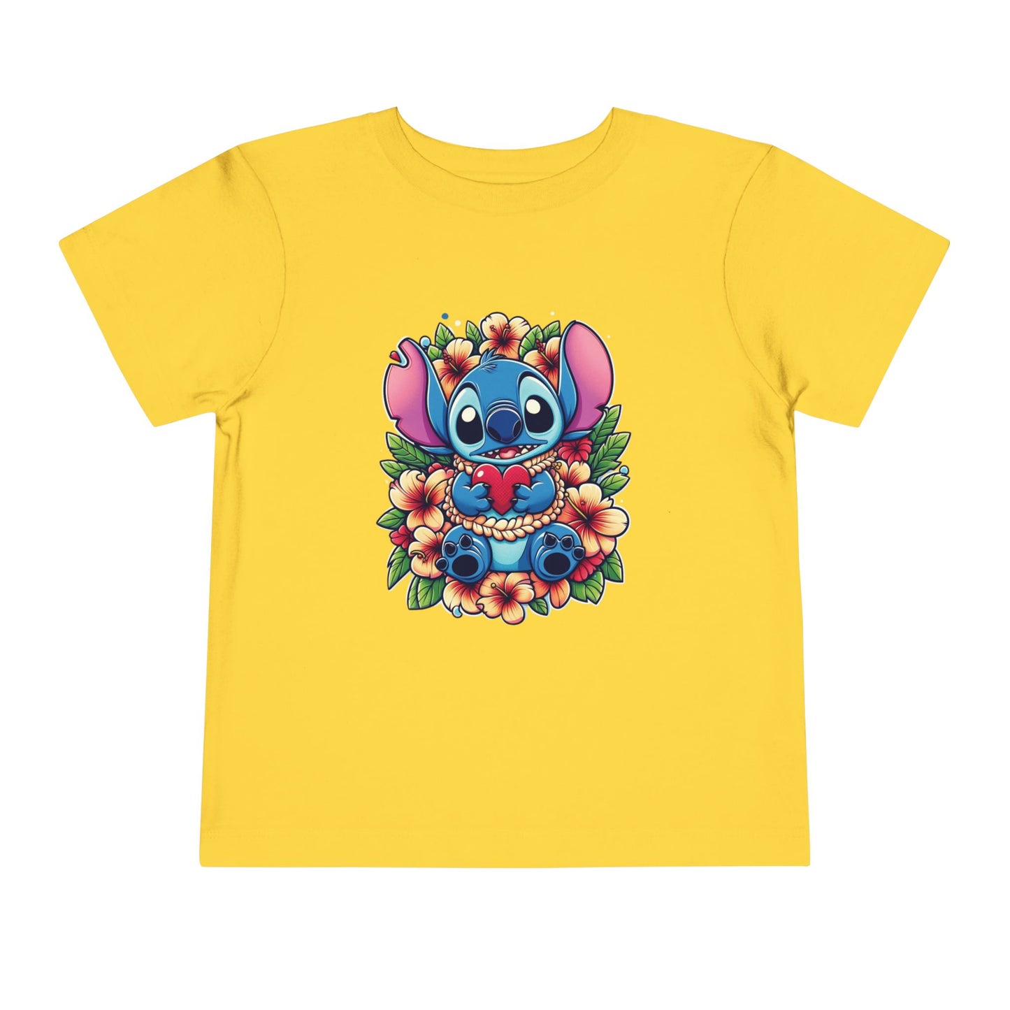 Toddler Tee, Lilo & Stitch Design, Stitch Lei Heart, Kids Shirt, Baby Tshirt, Children Clothing, Disney Gift, Ohana Love, Family Outfit Yellow