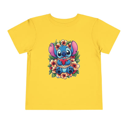 Toddler Tee, Lilo & Stitch Design, Stitch Lei Heart, Kids Shirt, Baby Tshirt, Children Clothing, Disney Gift, Ohana Love, Family Outfit Yellow