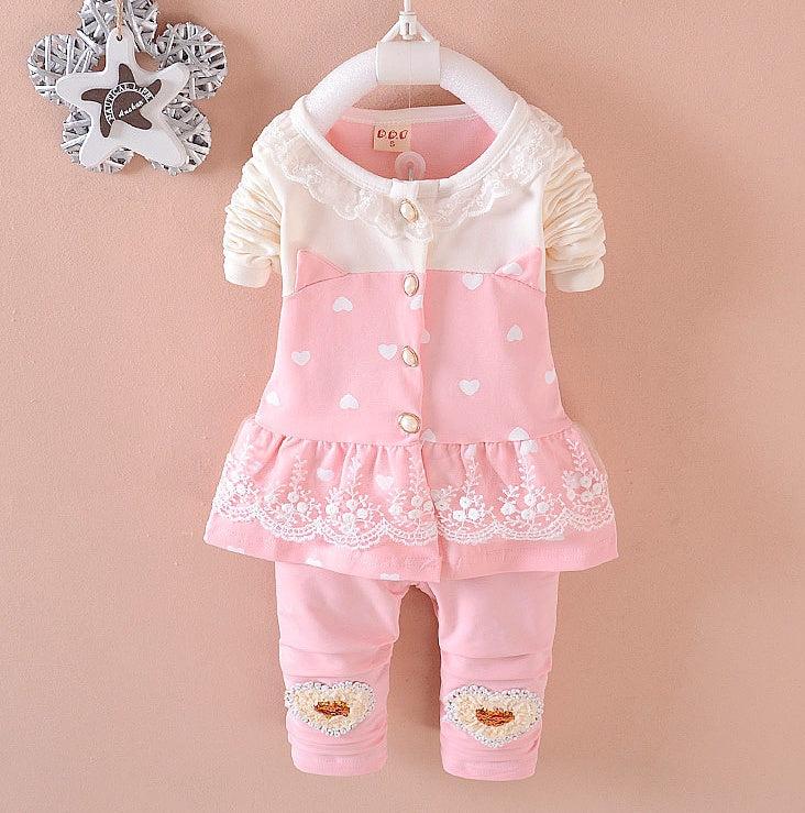 BibiCola Baby Girls Clothing Sets Toddle Tracksuits Kids Tops Pants 2pcs Tracksuits Kids Girls Clothes Baby Girl Clothes Set Pink