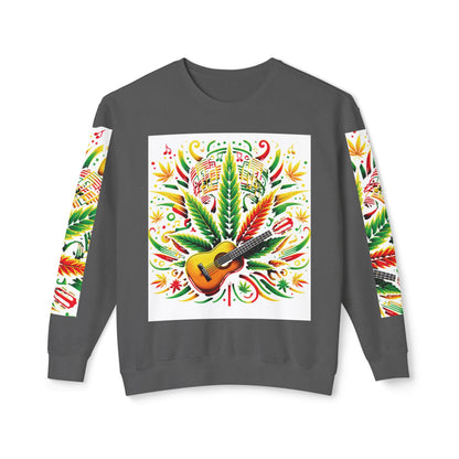 Music and Weed Vibes - Unisex Lightweight Crewneck Sweatshirt Pepper