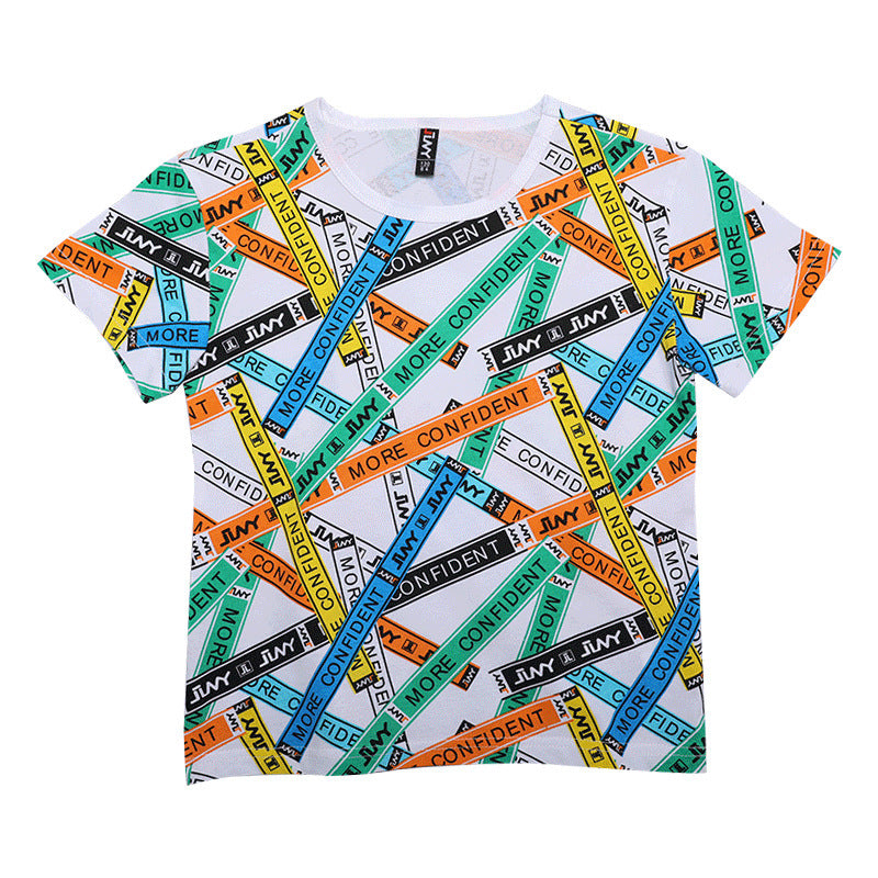 Children's Printed T-Shirt | Stripes, Letters, and Abstract Patterns for Boys and Girls