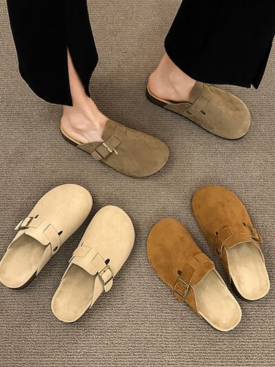 Round Toe Buckle Slip-Ons