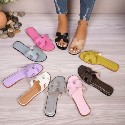 PU Leather Flat Sandals